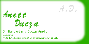 anett ducza business card